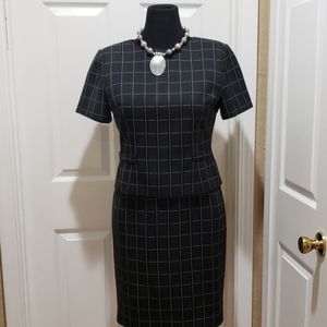 NWOT Black dress with white stripes
